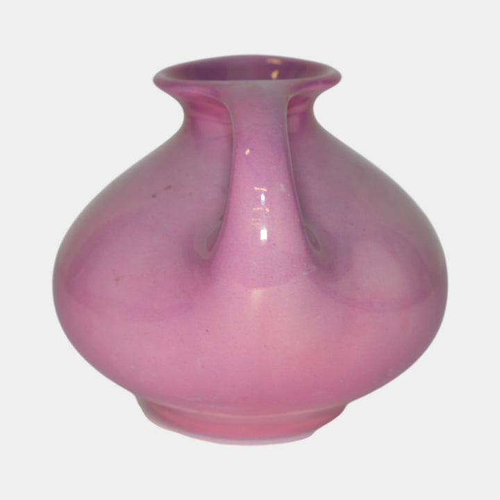 Weller Pottery Lustre Ware 1920 Vintage Art Pottery Pink Ceramic Handled Vase