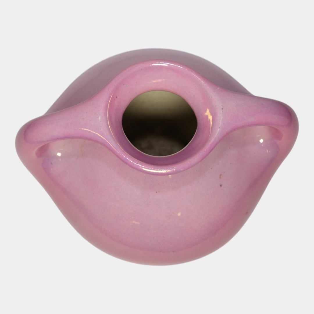 Weller Pottery Lustre Ware 1920 Vintage Art Pottery Pink Ceramic Handled Vase