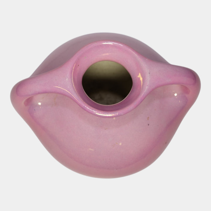Weller Pottery Lustre Ware 1920 Vintage Art Pottery Pink Ceramic Handled Vase