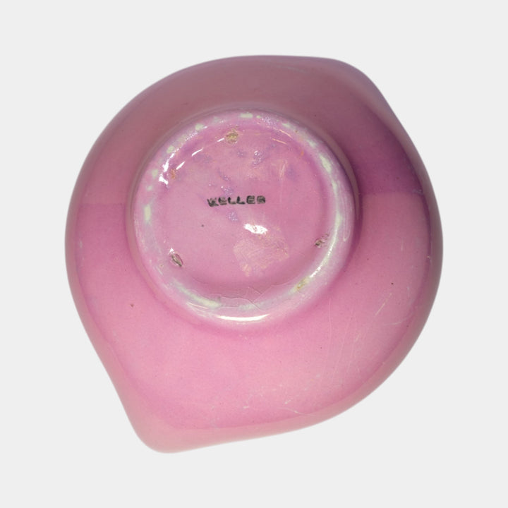 Weller Pottery Lustre Ware 1920 Vintage Art Pottery Pink Ceramic Handled Vase