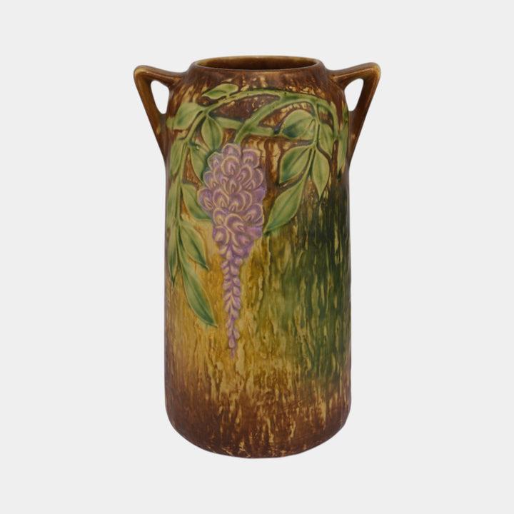 Roseville Wisteria Tan 1933 Vintage Arts And Crafts Pottery Ceramic Vase 639-10