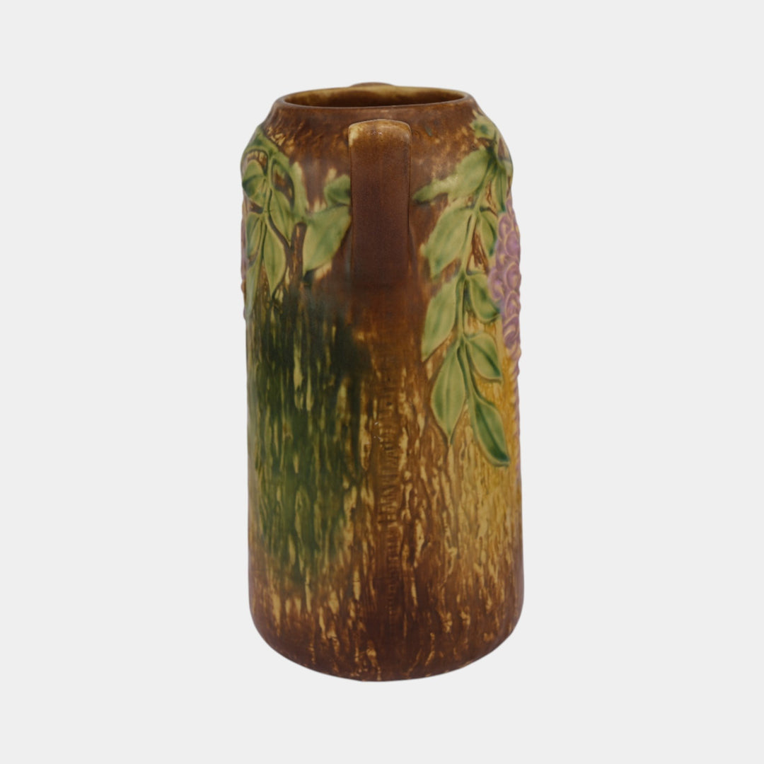 Roseville Wisteria Tan 1933 Vintage Arts And Crafts Pottery Ceramic Vase 639-10
