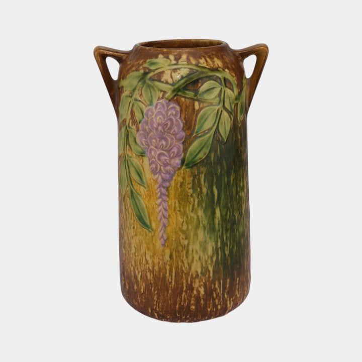 Roseville Wisteria Tan 1933 Vintage Arts And Crafts Pottery Ceramic Vase 639-10
