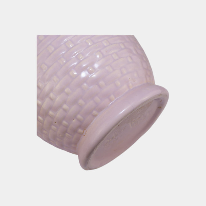 Weller Pierre Basket Weave Purple 1930s Vintage Art Pottery Ceramic Cookie Jar