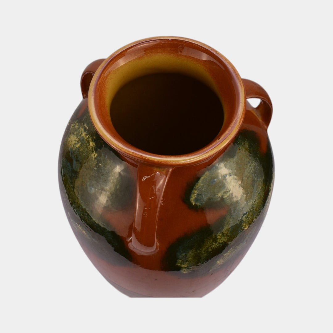 Weller Rhead Faience 1904 Vintage Pottery Large Handled Floor Vase - Just Art Pottery