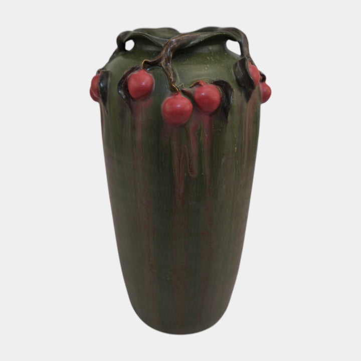 Ephraim Faience Hand Made Art Pottery Cherry Orchard Vase 611