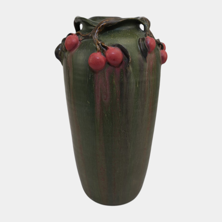Ephraim Faience Hand Made Art Pottery Cherry Orchard Vase 611