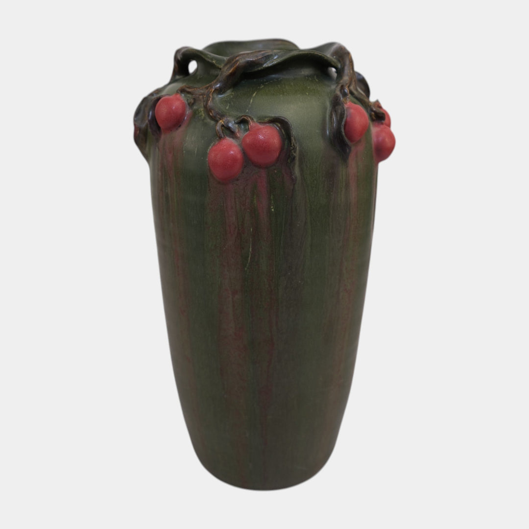 Ephraim Faience Hand Made Art Pottery Cherry Orchard Vase 611