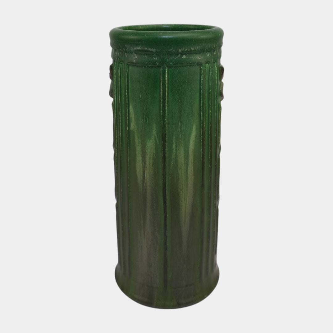 Ephraim Faience Pottery Matte Green Bungalow Flower Vase 603