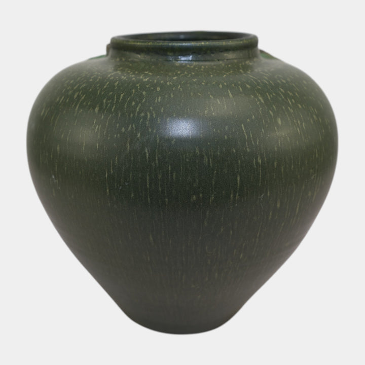 Ephraim Faience Hand Made Pottery Green Flowering Plum Ceramic Vase 619