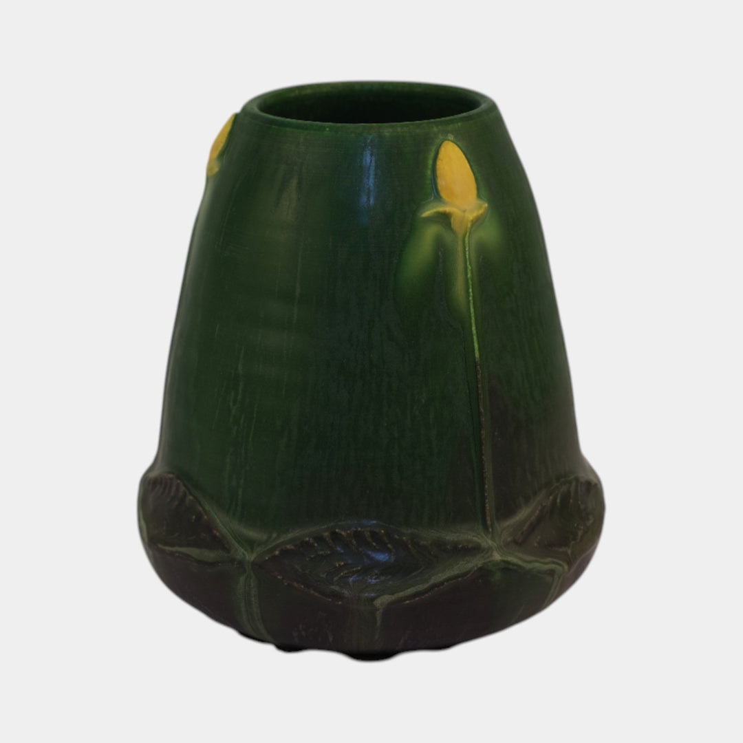 Ephraim Faience Arts and Crafts Pottery Green Prairie Pond Vase 430