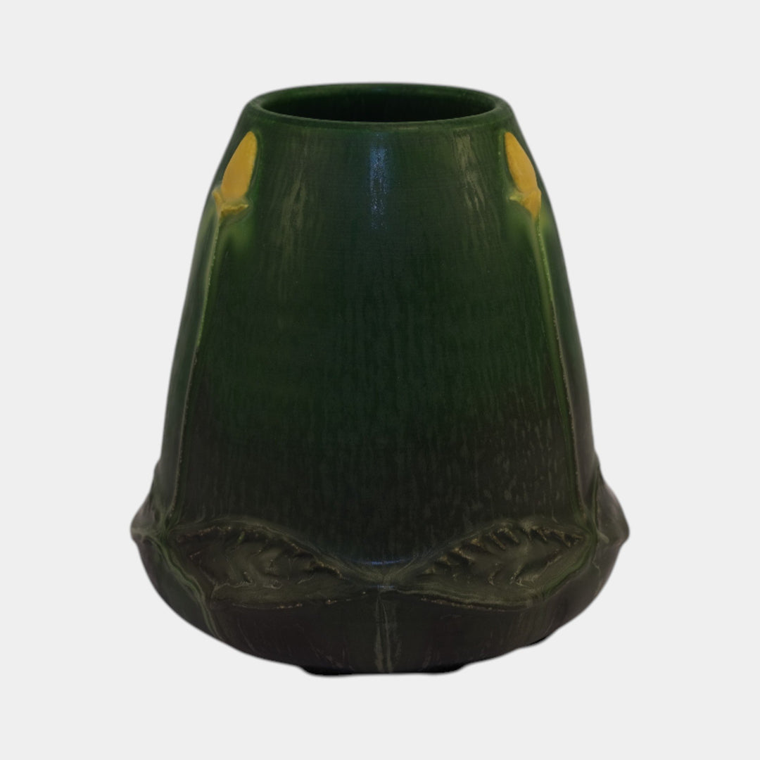 Ephraim Faience Arts and Crafts Pottery Green Prairie Pond Vase 430