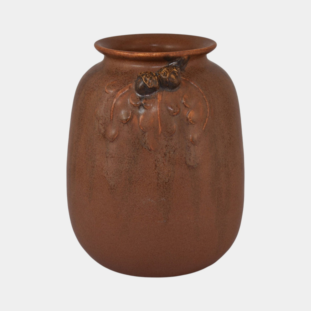 Ephraim Faience Hand Made Art Pottery Mission Oak Brown Ceramic Vase 503 - Just Art Pottery