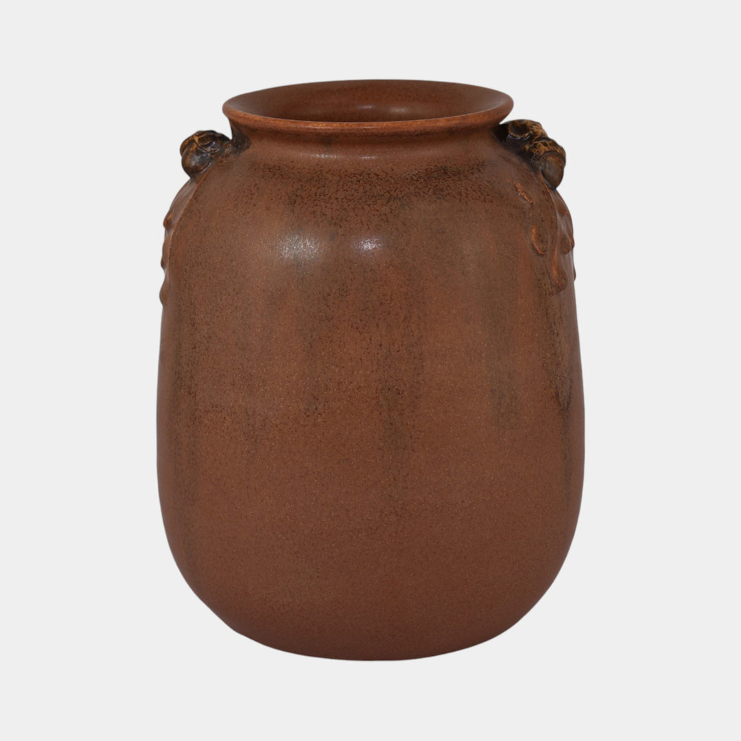 Ephraim Faience Hand Made Art Pottery Mission Oak Brown Ceramic Vase 503 - Just Art Pottery