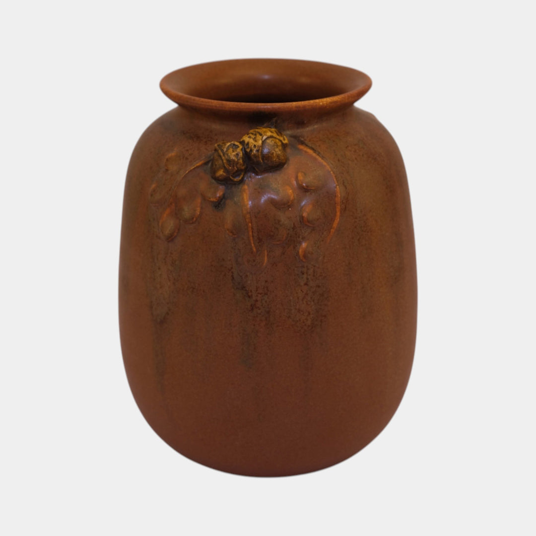 Ephraim Faience Hand Made Art Pottery Mission Oak Brown Ceramic Vase 503