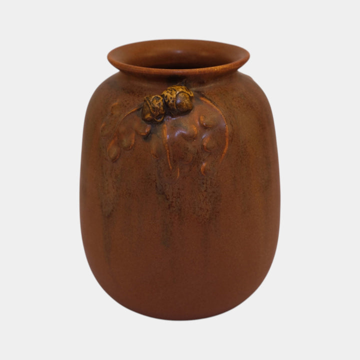 Ephraim Faience Hand Made Art Pottery Mission Oak Brown Ceramic Vase 503