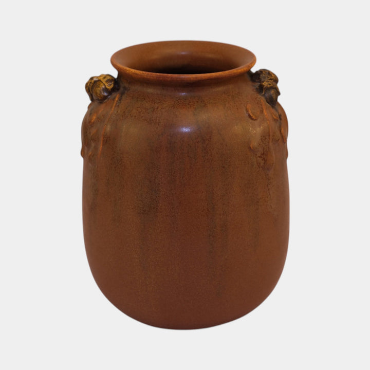 Ephraim Faience Hand Made Art Pottery Mission Oak Brown Ceramic Vase 503