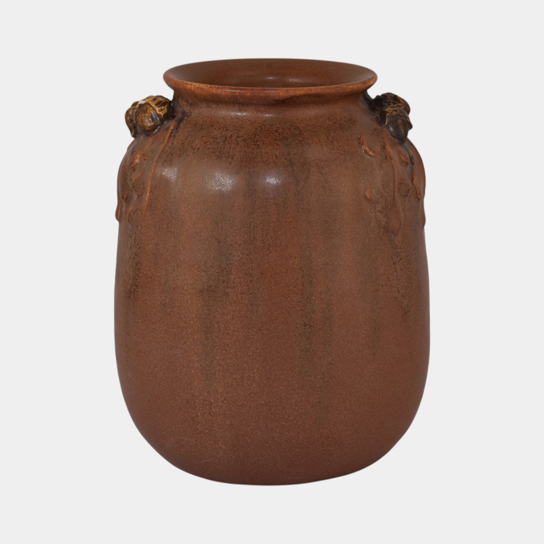 Ephraim Faience Hand Made Art Pottery Mission Oak Brown Ceramic Vase 503 - Just Art Pottery