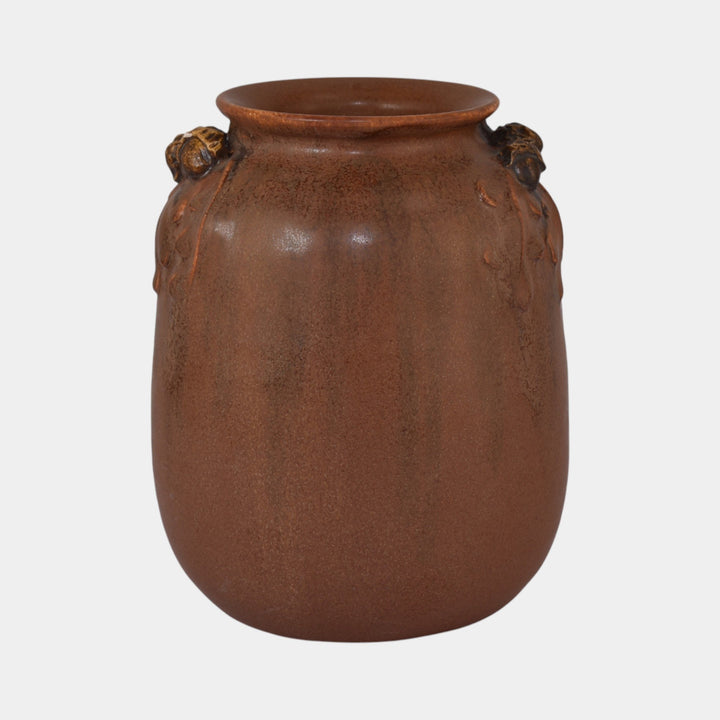 Ephraim Faience Hand Made Art Pottery Mission Oak Brown Ceramic Vase 503 - Just Art Pottery