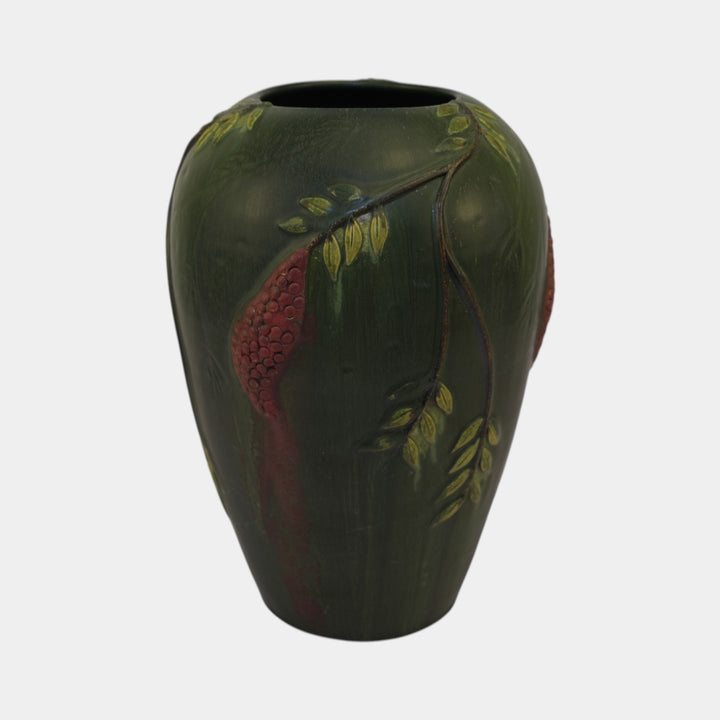 Ephraim Faience Hand Made Pottery 10th Anniversary Pepperberries Vase 609