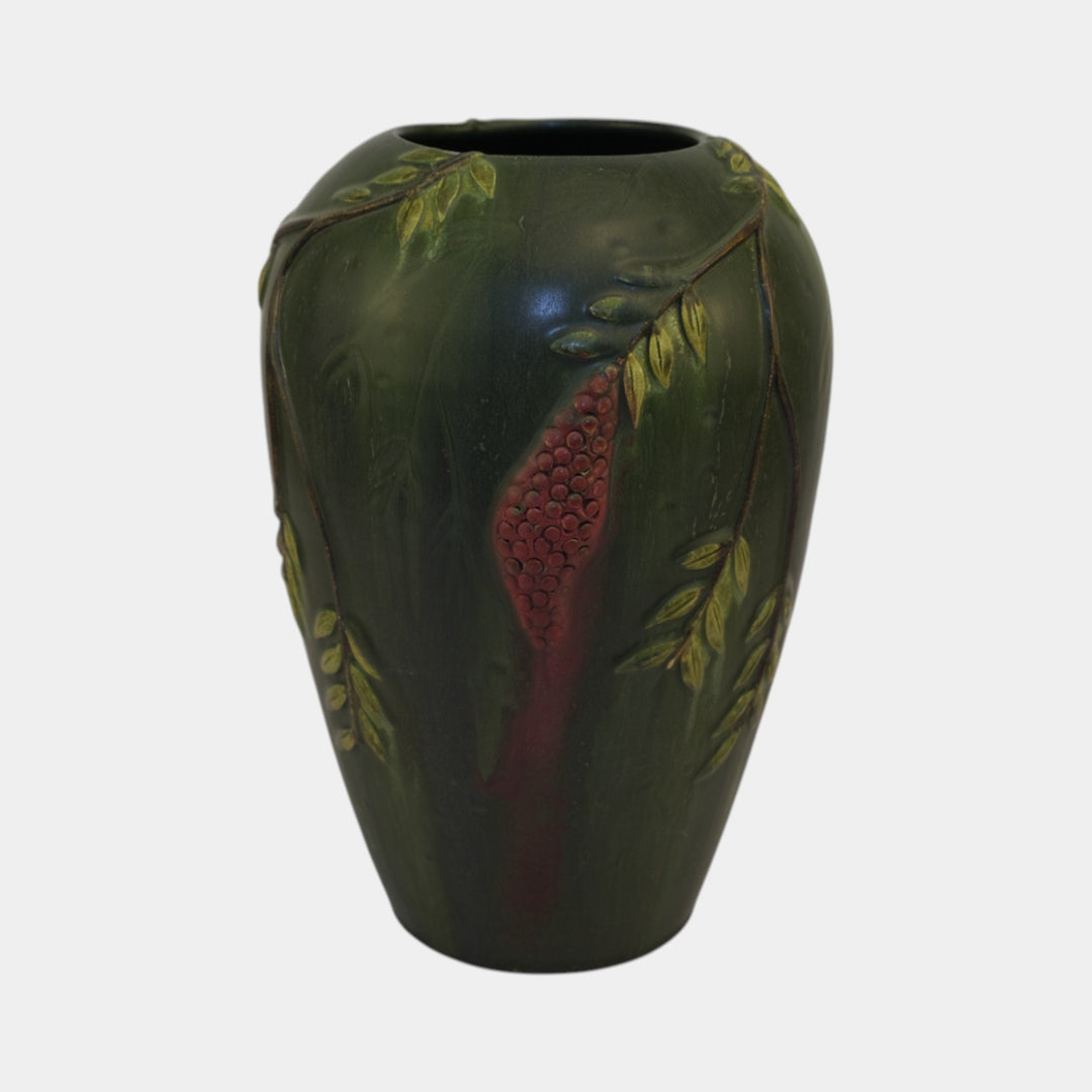 Ephraim Faience Hand Made Pottery 10th Anniversary Pepperberries Vase 609