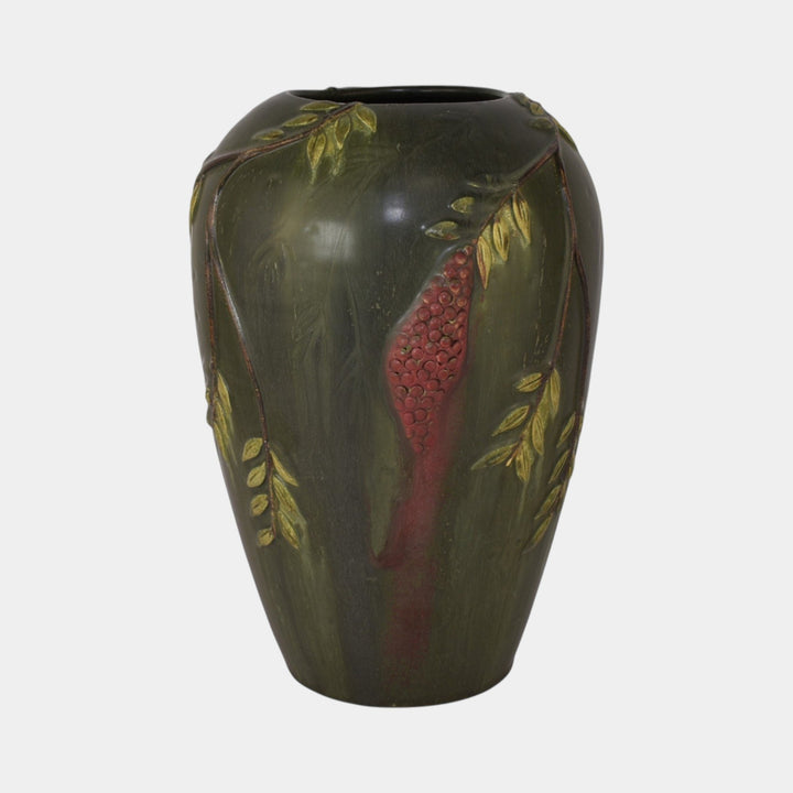 Ephraim Faience Hand Made Pottery 10th Anniversary Pepperberries Vase 609 - Just Art Pottery
