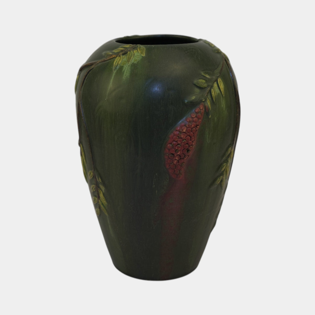 Ephraim Faience Hand Made Pottery 10th Anniversary Pepperberries Vase 609