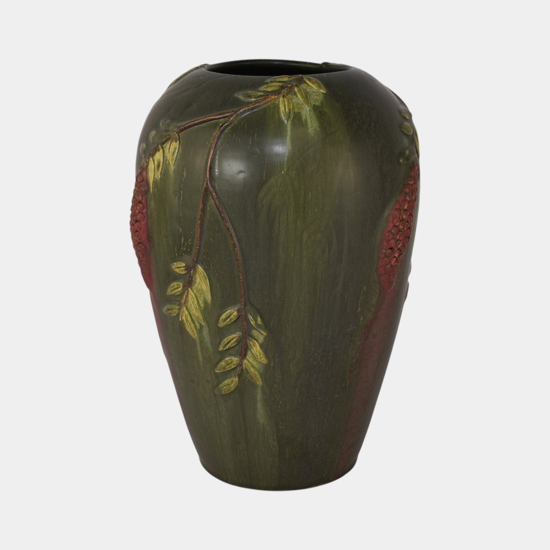 Ephraim Faience Hand Made Pottery 10th Anniversary Pepperberries Vase 609 - Just Art Pottery