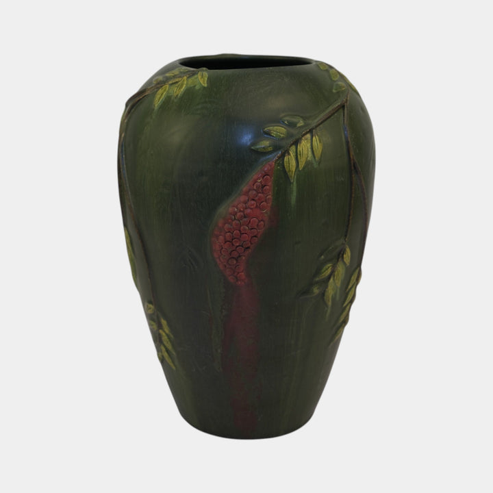 Ephraim Faience Hand Made Pottery 10th Anniversary Pepperberries Vase 609
