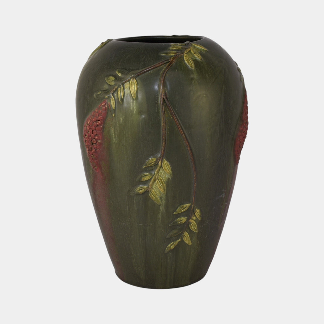 Ephraim Faience Hand Made Pottery 10th Anniversary Pepperberries Vase 609 - Just Art Pottery