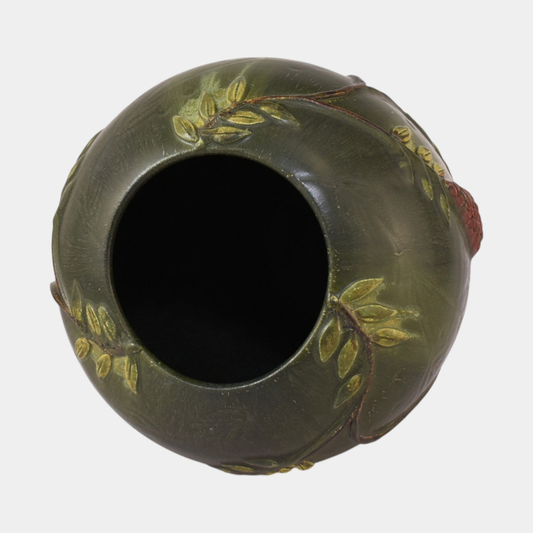 Ephraim Faience Hand Made Pottery 10th Anniversary Pepperberries Vase 609 - Just Art Pottery