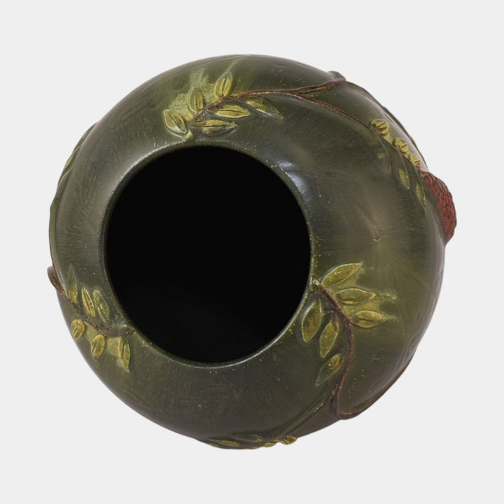 Ephraim Faience Hand Made Pottery 10th Anniversary Pepperberries Vase 609 - Just Art Pottery