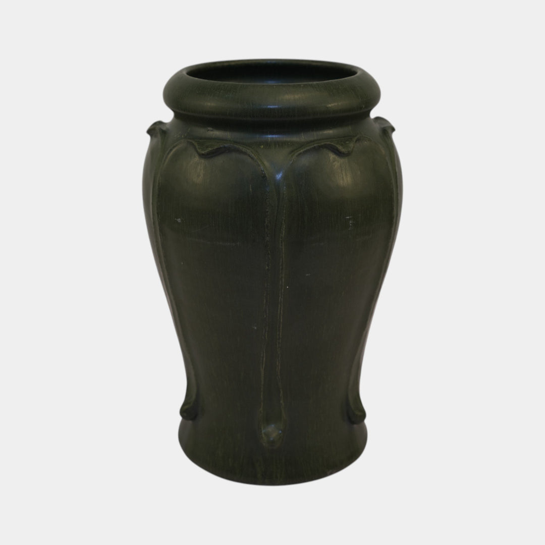 Ephraim Faience 1999 Arts and Crafts Pottery Green Butternut Ceramic Vase 732