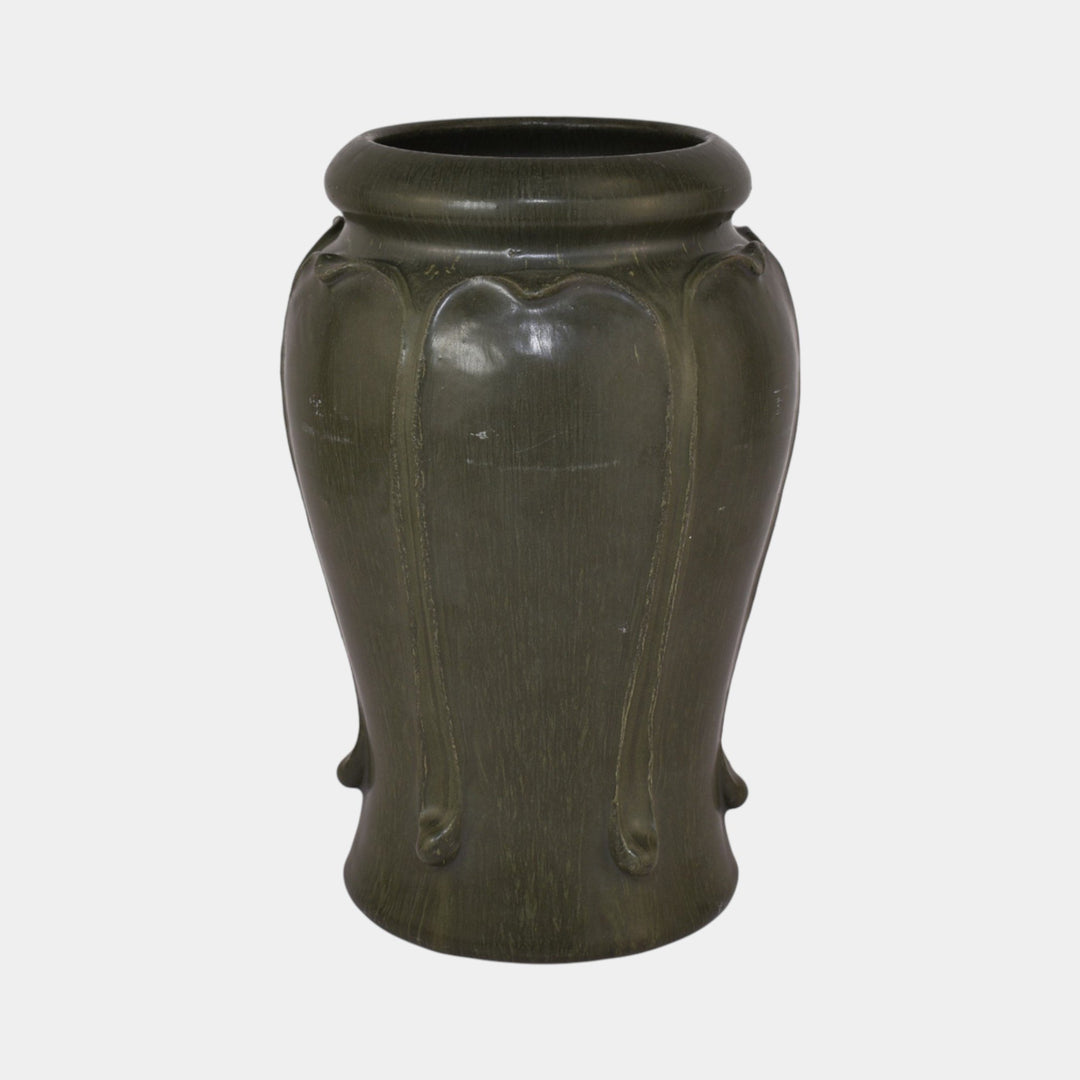 Ephraim Faience 1999 Arts and Crafts Pottery Green Butternut Ceramic Vase 732 - Just Art Pottery