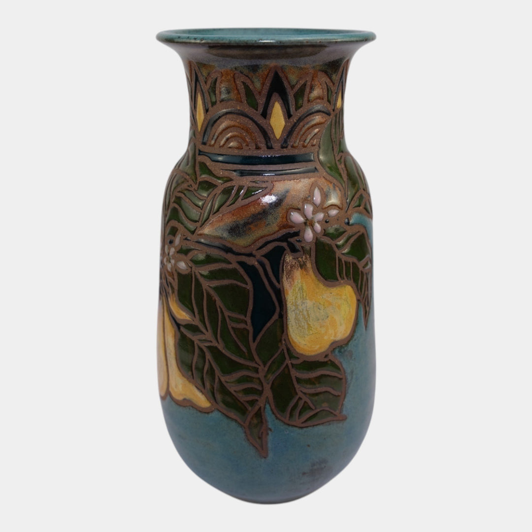 Sunstone Studio Vintage Art Pottery Yellow Floral Motif Vase Eleanor Murphey - Just Art Pottery