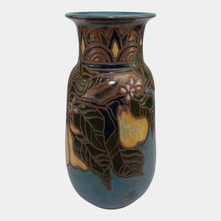 Sunstone Studio Vintage Art Pottery Yellow Floral Motif Vase Eleanor Murphey - Just Art Pottery