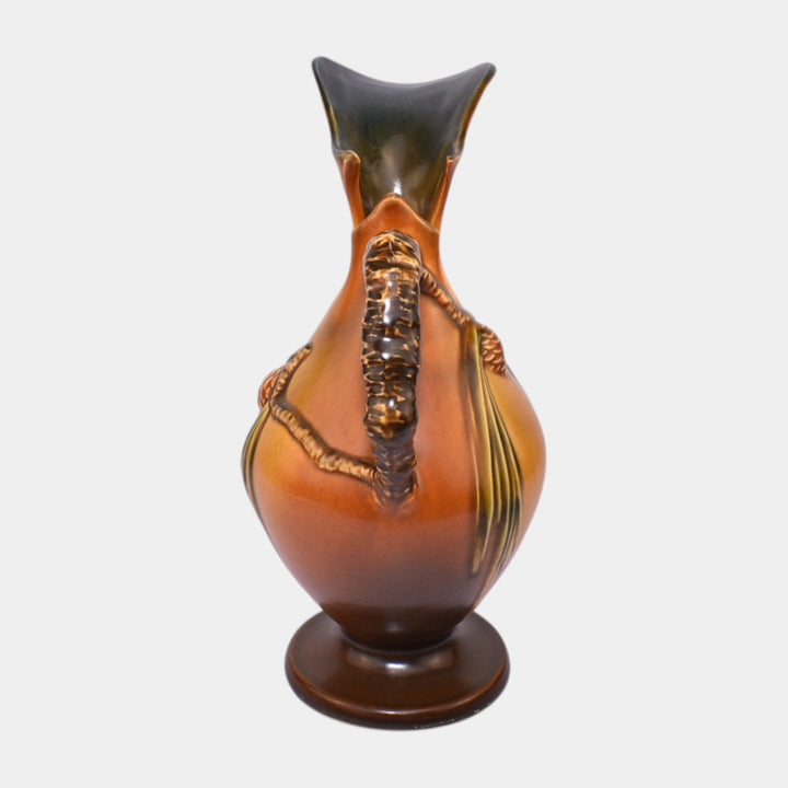 Roseville Pine Cone Brown 1936 Vintage Art Pottery Ceramic Ewer 909-10