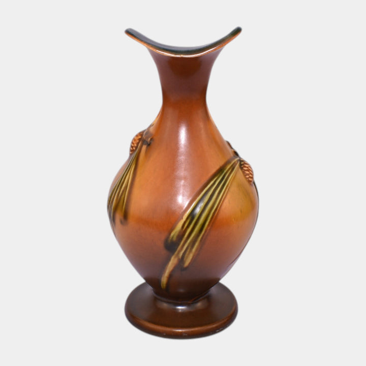 Roseville Pine Cone Brown 1936 Vintage Art Pottery Ceramic Ewer 909-10