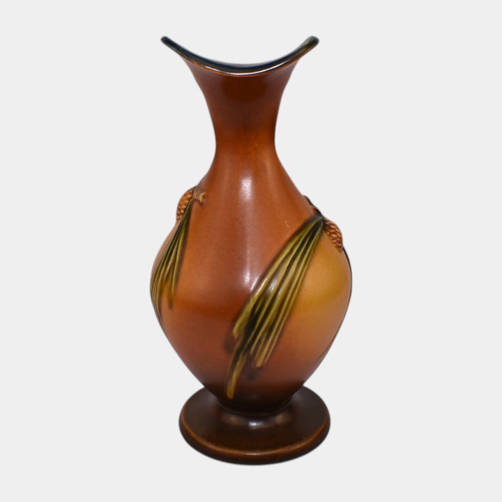 Roseville Pine Cone Brown 1936 Vintage Art Pottery Ceramic Ewer 909-10