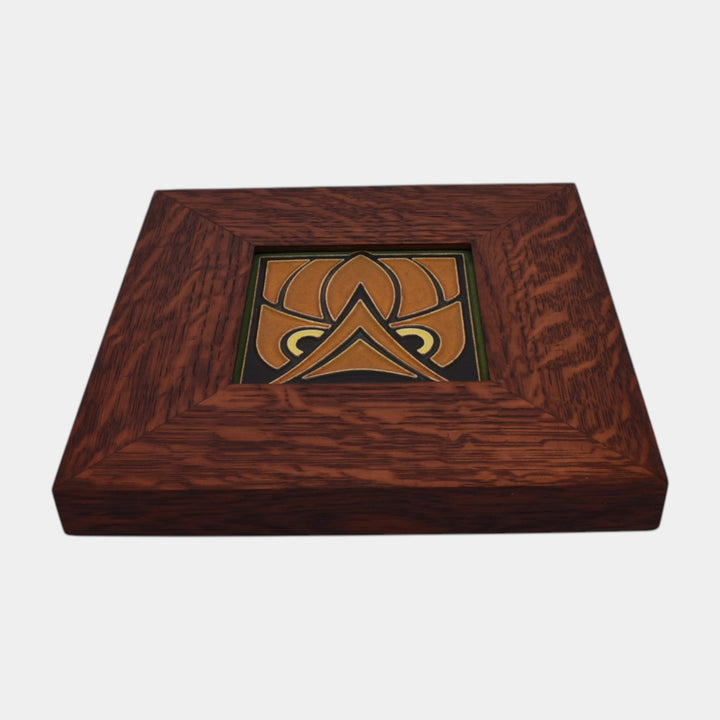 Motawi Tileworks Hand Made Art Pottery Owl Oak Framed Tile