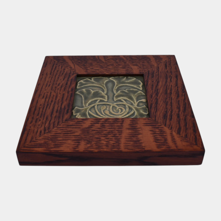 Motawi Tileworks Hand Made Art Pottery Green Ginkgo Ceramic Tile