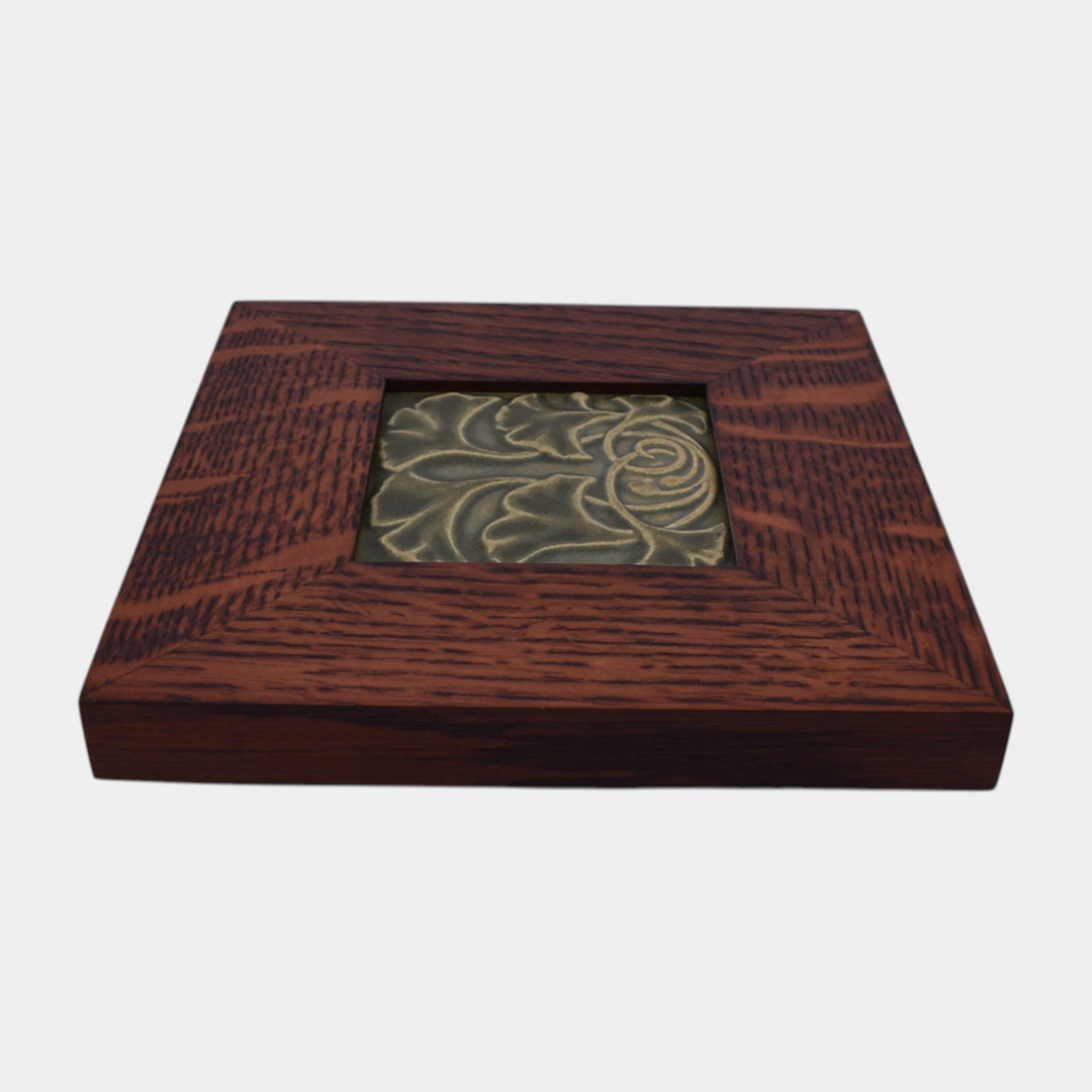 Motawi Tileworks Hand Made Art Pottery Green Ginkgo Ceramic Tile