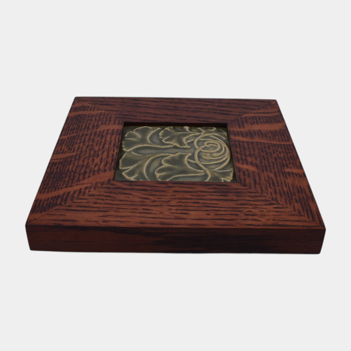 Motawi Tileworks Hand Made Art Pottery Green Ginkgo Ceramic Tile