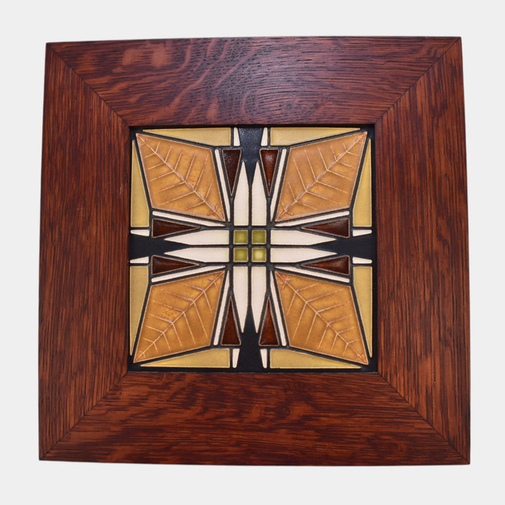 Motawi Tileworks Frank Lloyd Wright Thomas House Yellow And Brown Framed Tile