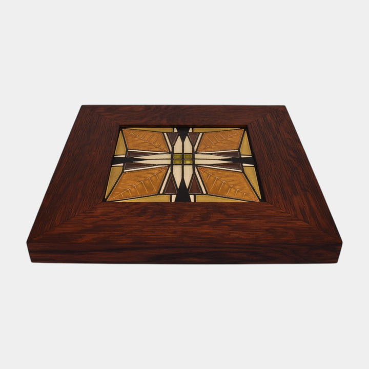 Motawi Tileworks Frank Lloyd Wright Thomas House Yellow And Brown Framed Tile