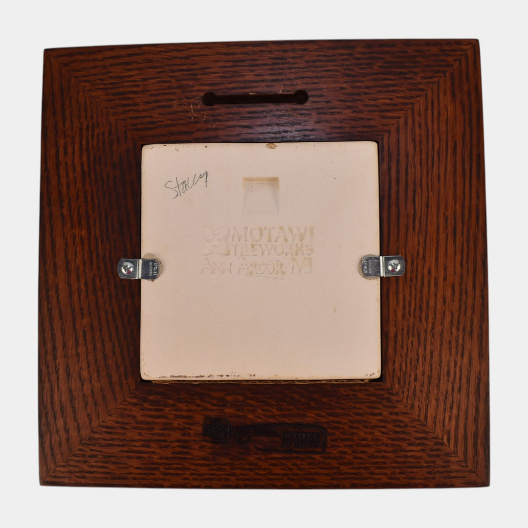 Motawi Tileworks Gamble House Brookside Yellow And Brown Tree Framed Tile - Just Art Pottery