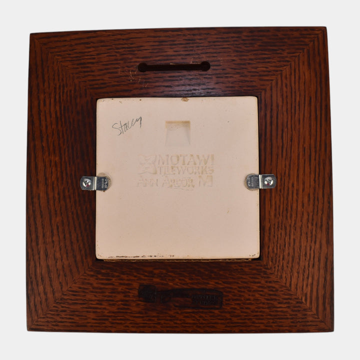 Motawi Tileworks Gamble House Brookside Yellow And Brown Tree Framed Tile - Just Art Pottery