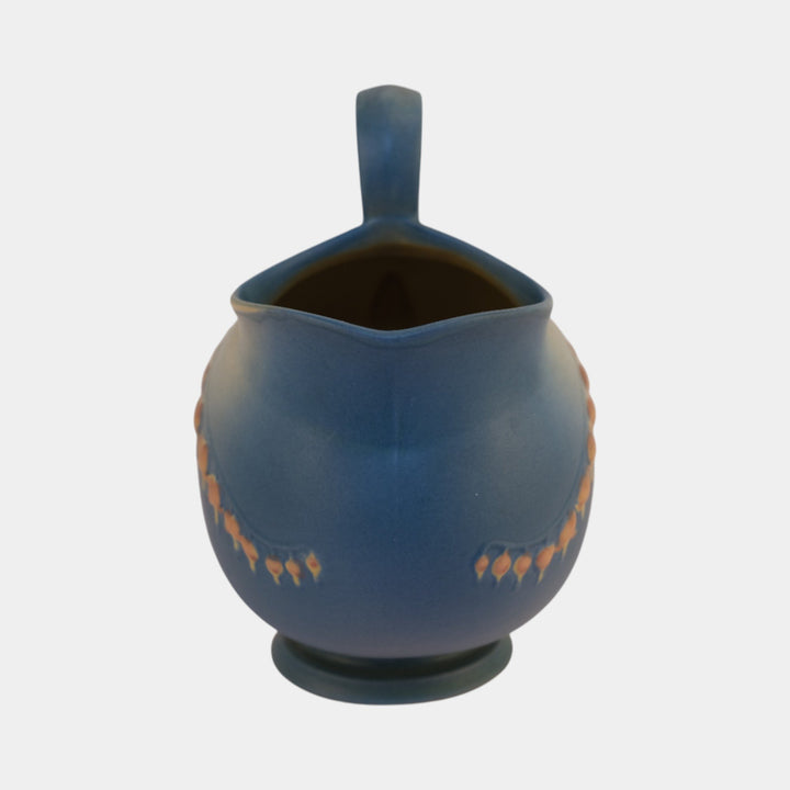 Roseville Bleeding Heart Blue 1940 Vintage Art Pottery Ceramic Pitcher 1323