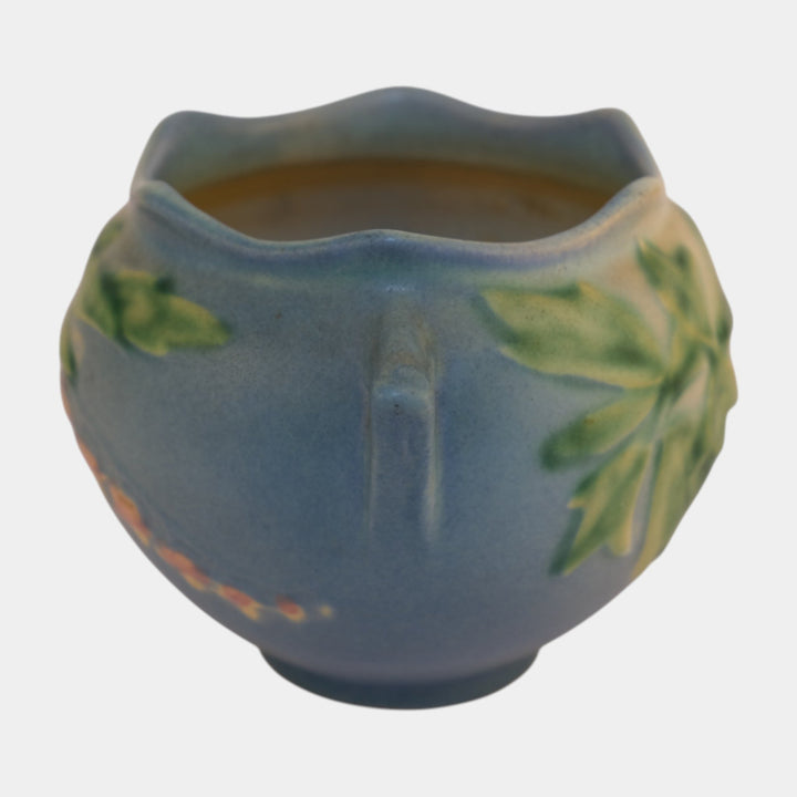 Roseville Bleeding Heart Blue 1940 Vintage Art Pottery Ceramic Vase 651-3