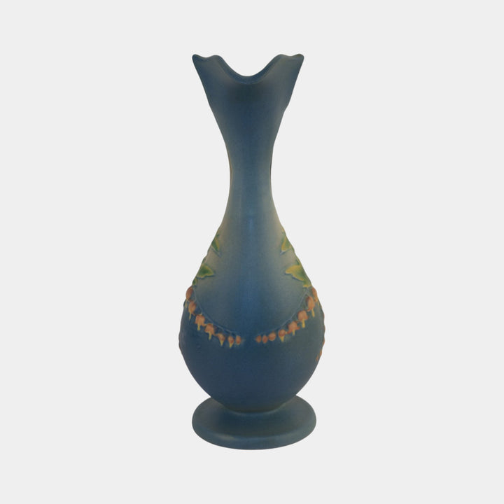 Roseville Bleeding Heart Blue 1940 Vintage Art Pottery CEwer 972-10